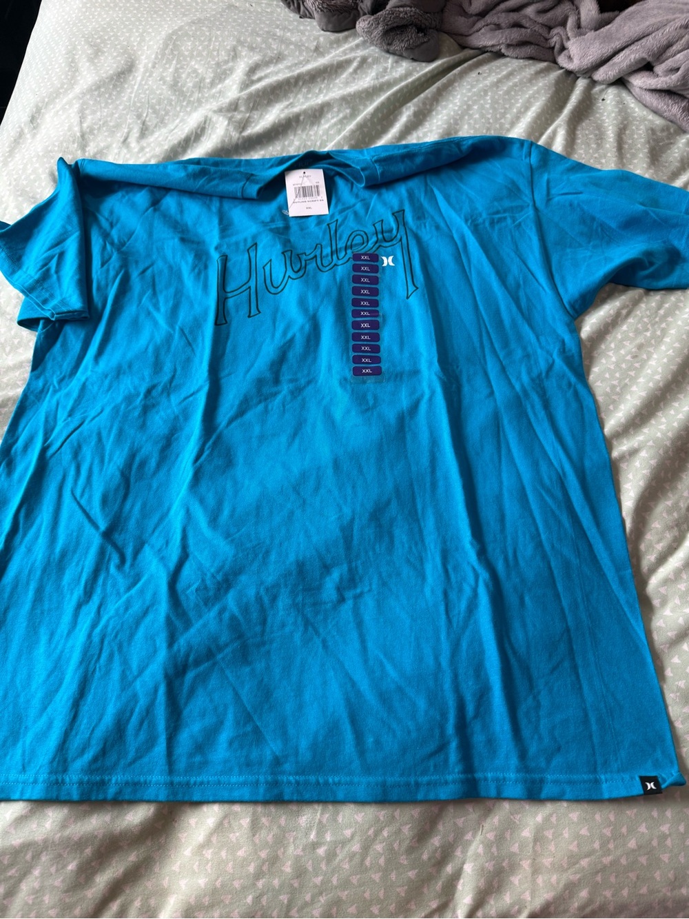 Hurley Mens’ Bright Teal Short Sleeve Graphic Tee